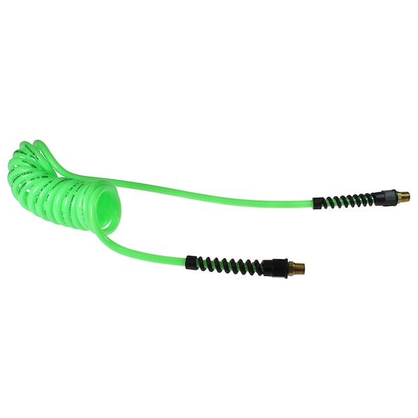 Flexcoil 1/4 ID x 10 ft 3/8 MPT Rigid Neon Green
